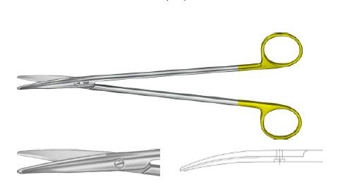 TC МЕТЦЕНБАУМ НОЖИЦІ ВИГНУТІ ХВИЛ. ЗАТОЧ. 230MM